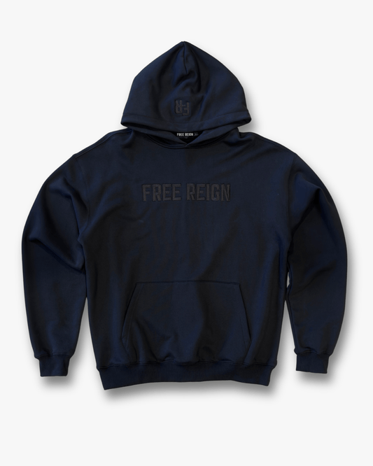 FREE REIGN Bold Hoodie - Black x Black - FREE REIGN